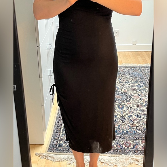 Midi black T shirt dress - Picture 4 of 5